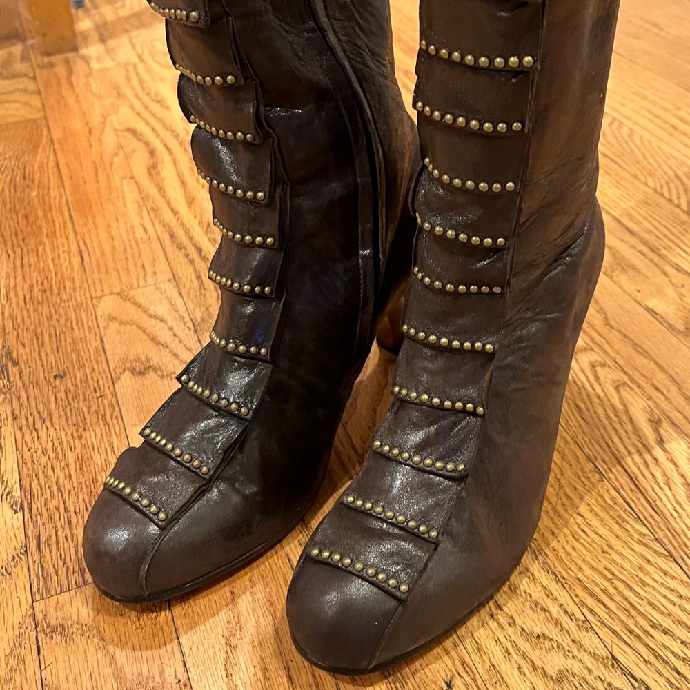 Calleen Cordero Tall Studded Leather Boots - Picture 8 of 11
